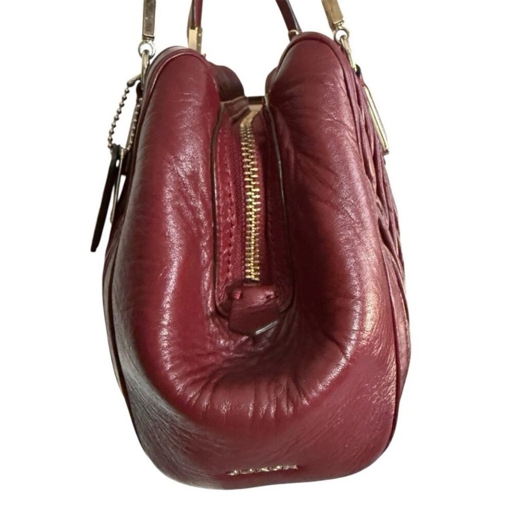 ✨LOW START✨ COACH The Madison Brick Red Gathered Twist Leather Bag - Picture 5 of 13